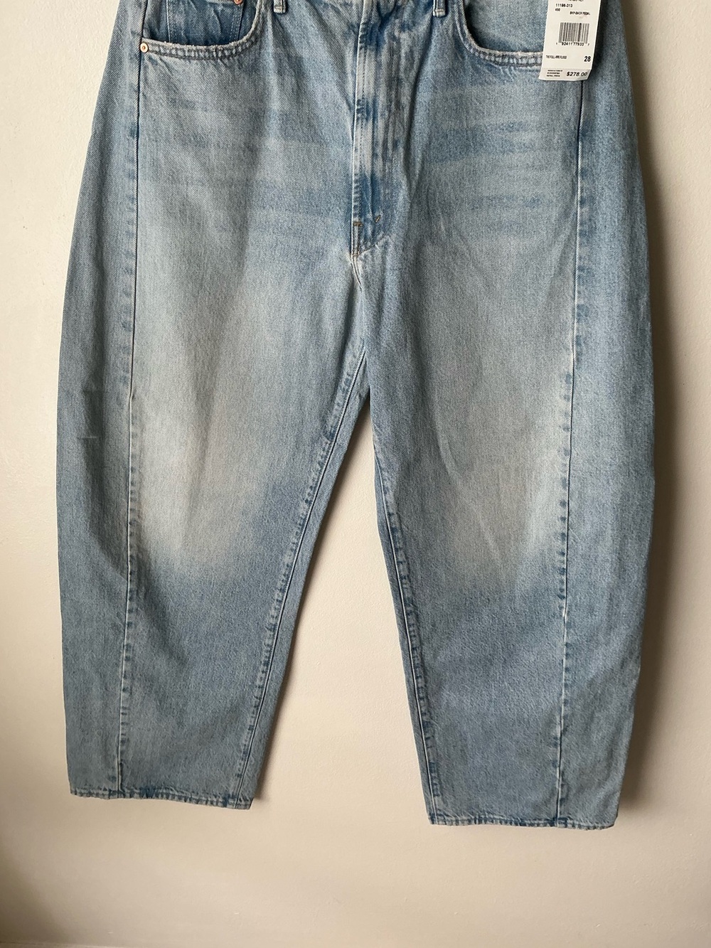 NWT MOTHER SUPERIOR Jeans Full-Pipe Flood Back Pedal Blue Size 28 - Picture 8 of 14